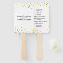 WEDDING PROGRAM moda elegante glam gold confetti