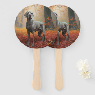Abanico Weimaraner en Otoño Hojas Caídas Inspiran