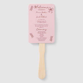 Abanico Whimsical Quirky Squiggles Pink Wedding Program