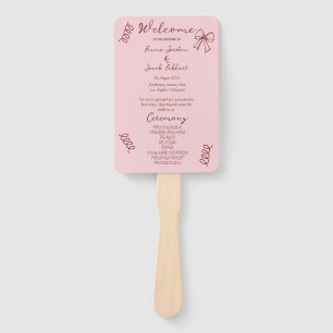 Abanico Whimsical Quirky Squiggles Pink Wedding Program