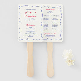 Abanico Whimsical Wavy Colorful Border Wedding Program