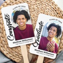 White Congrats Grad 2 Photo Arch Bold Black Script