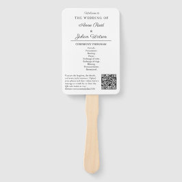 Abanico White Modern Wedding Ceremony Program Hand fans