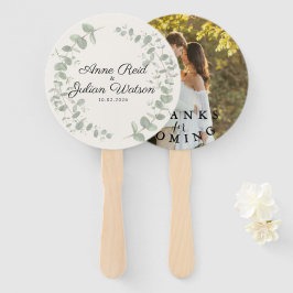 Abanico White Modern Wedding with Eucalyptus leaves 