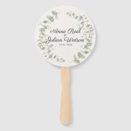 Abanico White Modern Wedding with Eucalyptus leaves