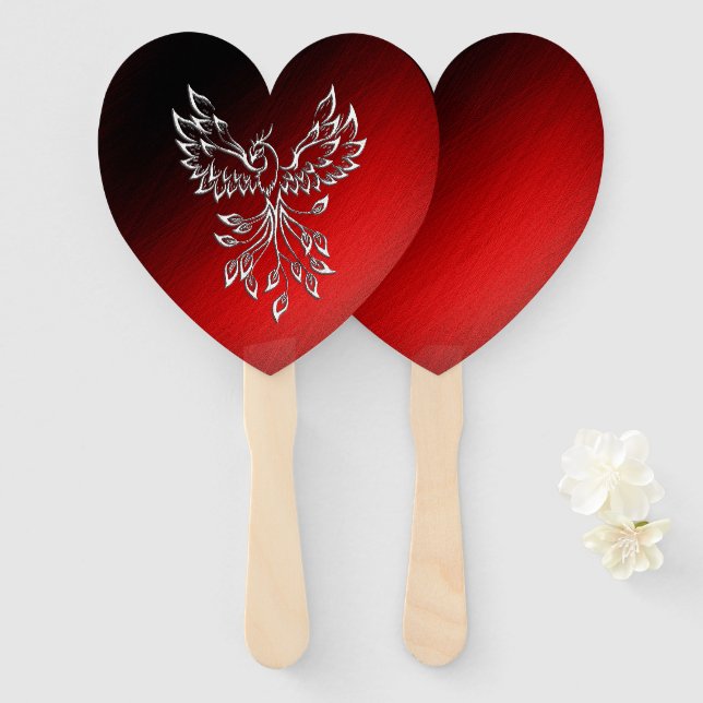 Abanico White Phoenix Risas Rojas y Cenizas Negras (Anverso y reverso)