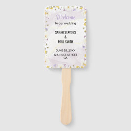 Abanico Wildflower Lavender and Yellow Wedding program