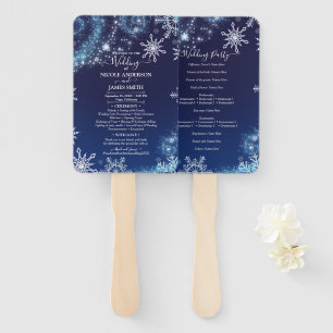Abanico Winter Wonderland Sparkle Swirl Snowflakes Boda