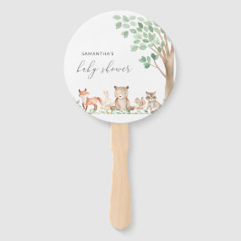 Abanico Woodland Animals Cute Género Neutral Baby Shower