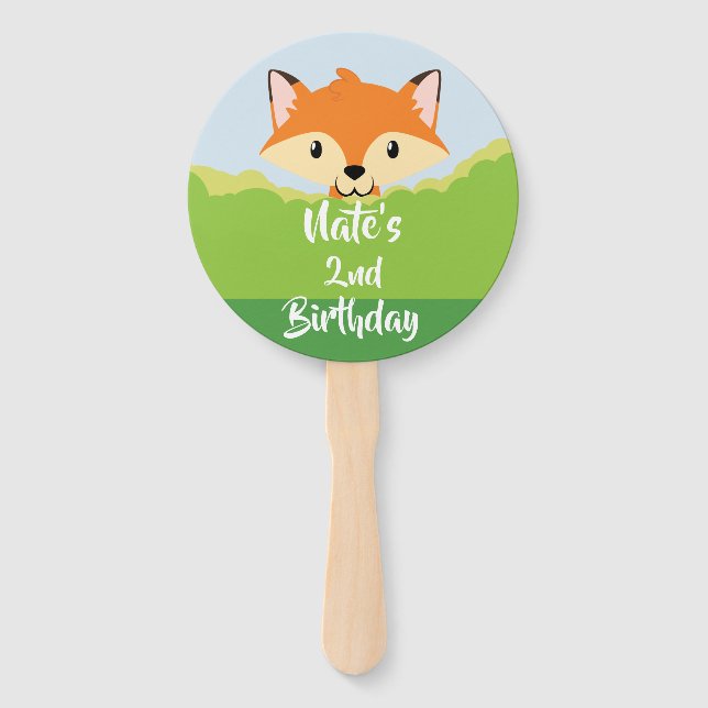 Abanico Woodland Animals Fox Hand Fan (Anverso)