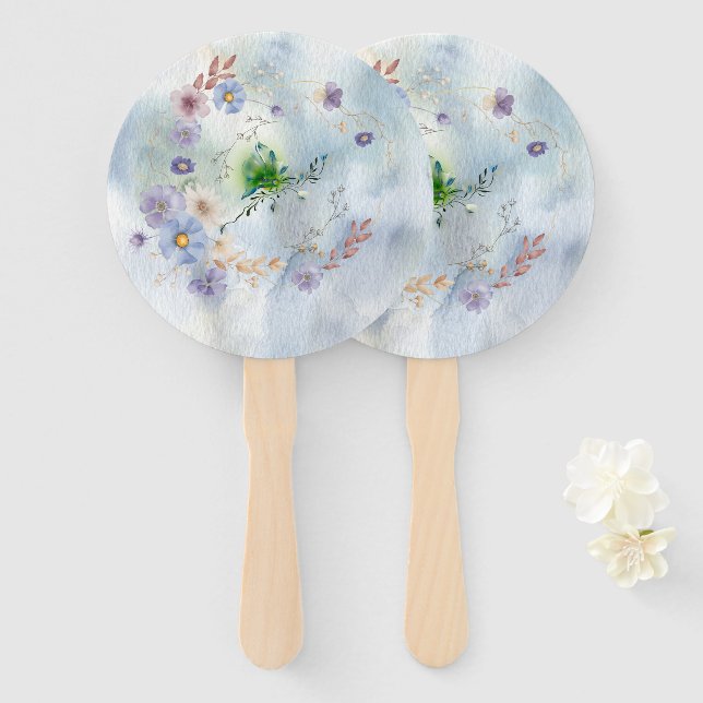 Abanico Wreath Floral y un conjunto de fans caprichosos (Anverso y reverso)