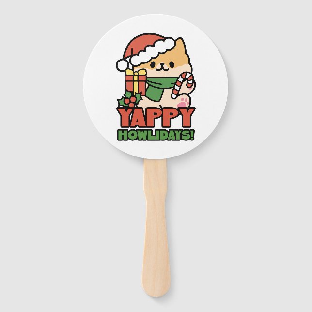 Abanico Yappy Howlidays - Personalizado de perros Navidade (Anverso)