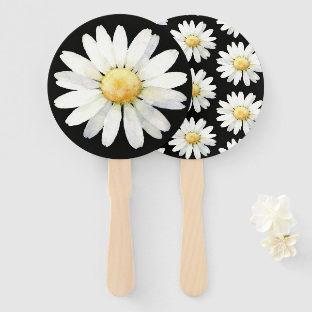 Abanico Yellow Dotted Daisy's (Anverso y reverso)
