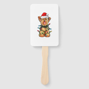 Abanico Yorkie Yorkshire Terrier Santa Christmas Tree Ligh