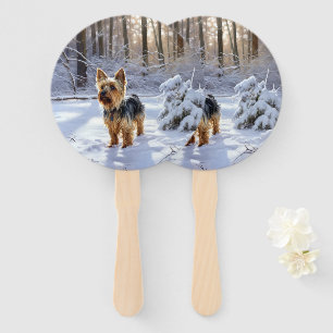 Abanico Yorkshire Terrier Let It Snow Navidades