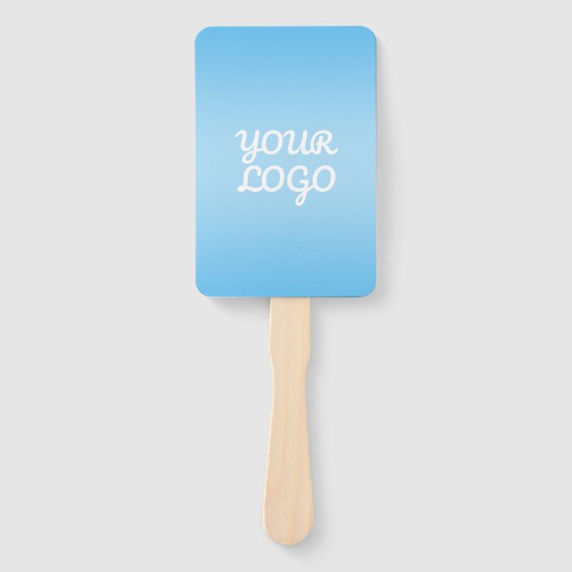 Abanico Your Logo & Modern Simple Ombre | Light Blue (Anverso)