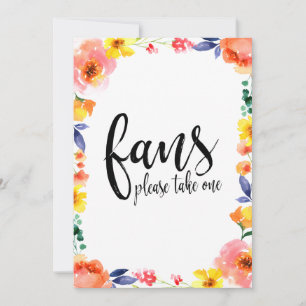 Abanicos de Boda Caligrafía Señal Floral Asequible