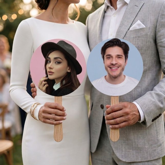 Abanicos de boda Sr o Sra con foto personalizada a (Subido por el creador)
