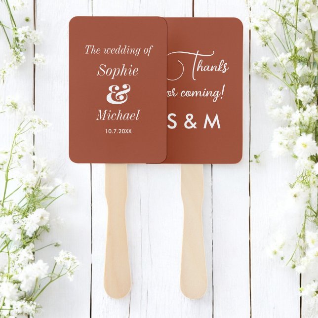 Abanicos de Ceremonia de Boda Marrón Blanco (Subido por el creador)