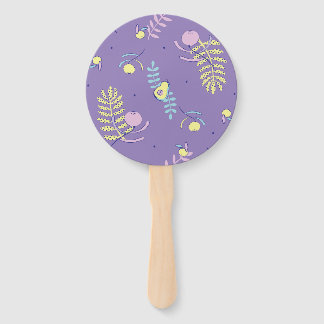 Abanicos de mano con estampado floral púrpura