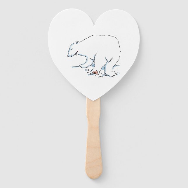 abanicos de mano de corazón de oso polar (Anverso)