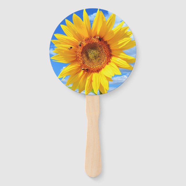 Abanicos de mano de girasol amarillo (Anverso)