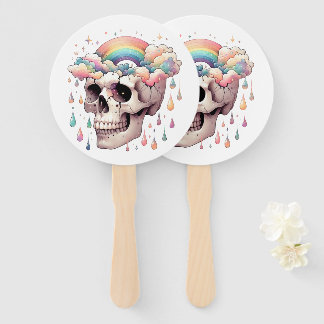 Abanicos de mano de sueños de arcoíris