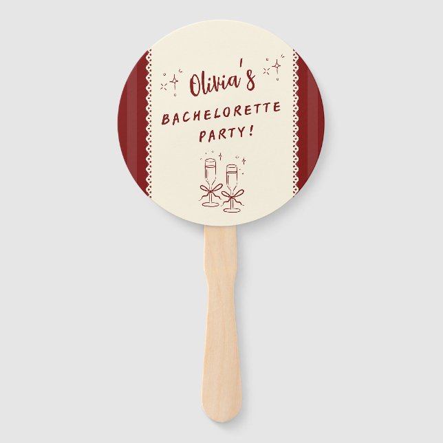Abanicos de mano personalizados para despedida de  (Anverso)