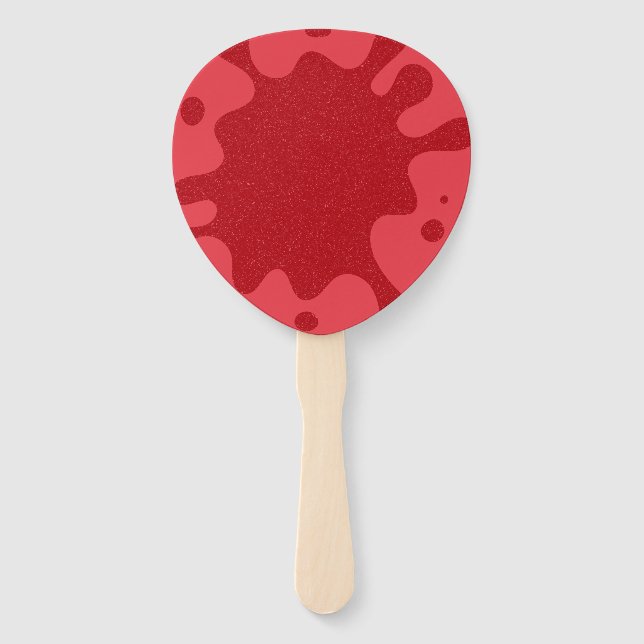 Abanicos de paleta rojos personalizados con salpic (Anverso)