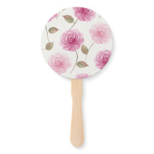 Abanicos de rosas en acuarela rosa