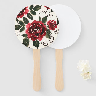 Abanicos Florales de Rosas Rojas Oscuras
