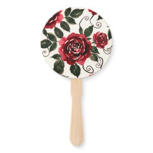 Abanicos Florales de Rosas Rojo Oscuro