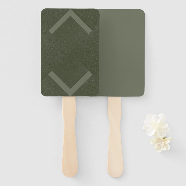 Abanicos personalizados Chevron Moss Green (Anverso y reverso)