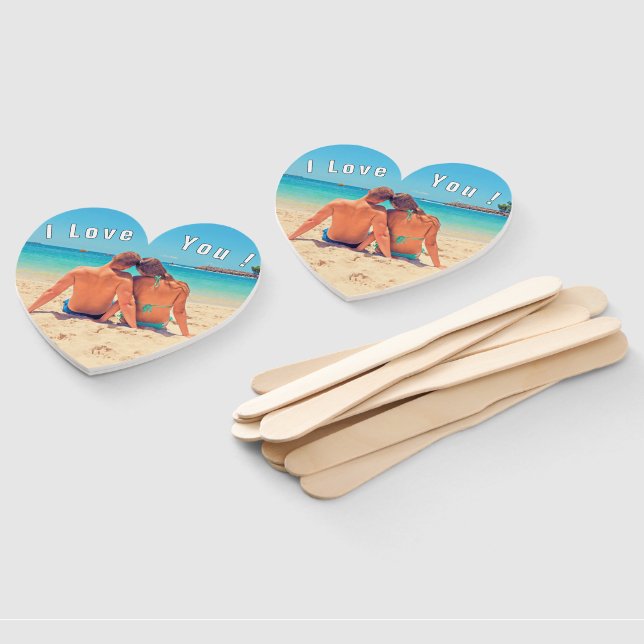 Abanicos Personalizados con Foto y Texto - Te Amo (No montado)
