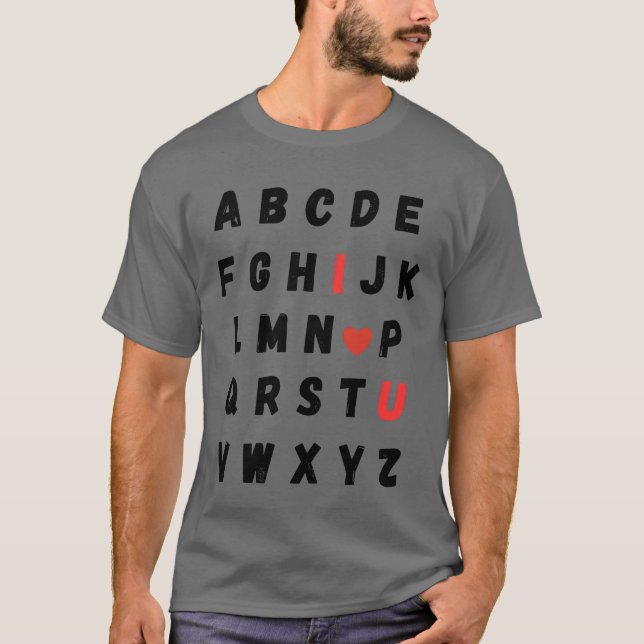 ABC Te amo camiseta del Día de San Valentín (Anverso)