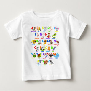 ABC, un animal alfabético aprende camiseta para be