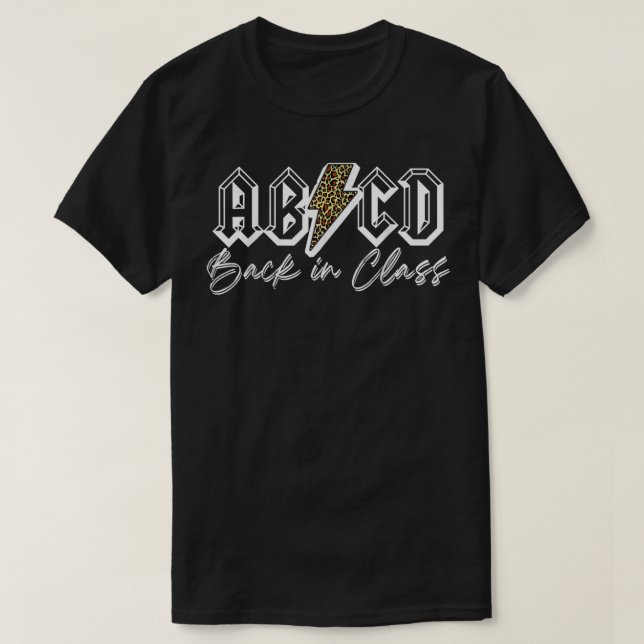 ABCD de vuelta en la camiseta del profesor de clas (Diseño del anverso)