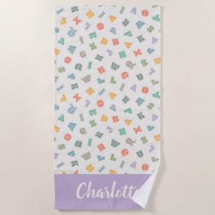 ABCs - Alphabet Nombre personalizado Toalla de pla