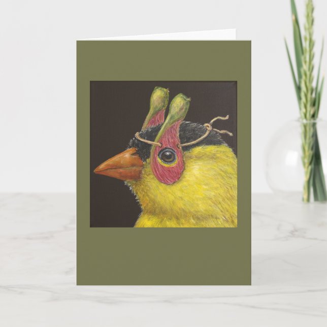 Abe la tarjeta de saludo de goldfinch (Anverso)