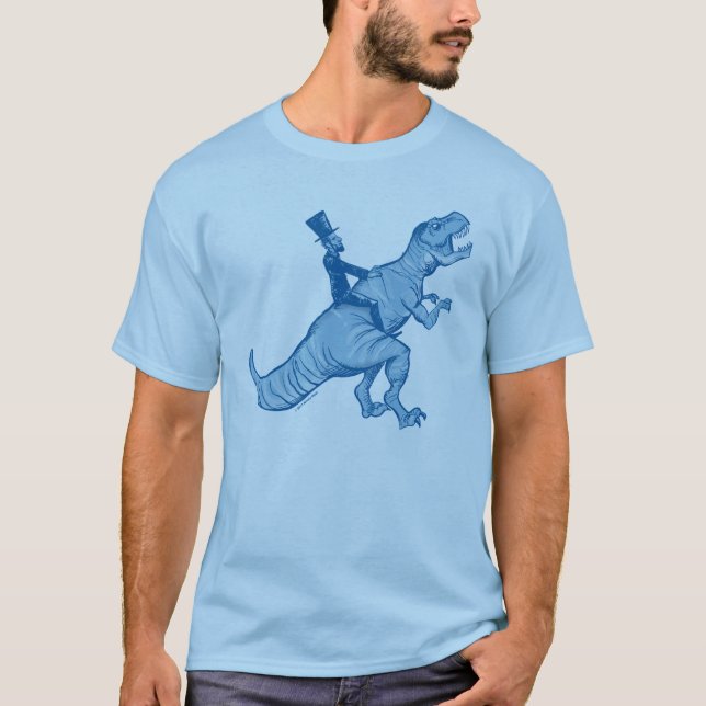 Abe Lincoln que monta una camiseta de T-Rex (Anverso)