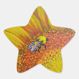 Abeja a los Pegatinas girasoles