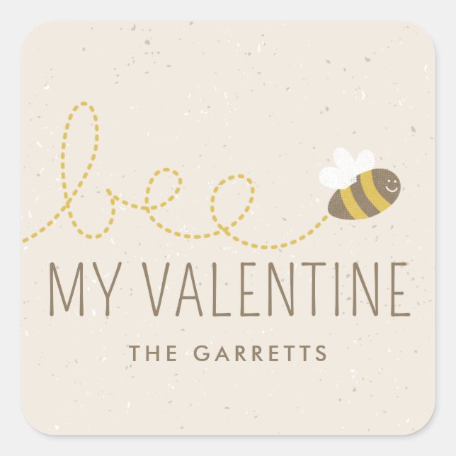 Abeja a mi Pegatina de vacaciones de San Valentín  (Anverso)