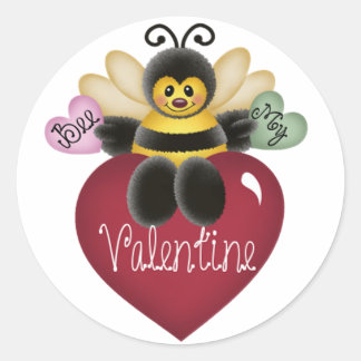 Abeja a mis Pegatinas de Valentine Honey Bee