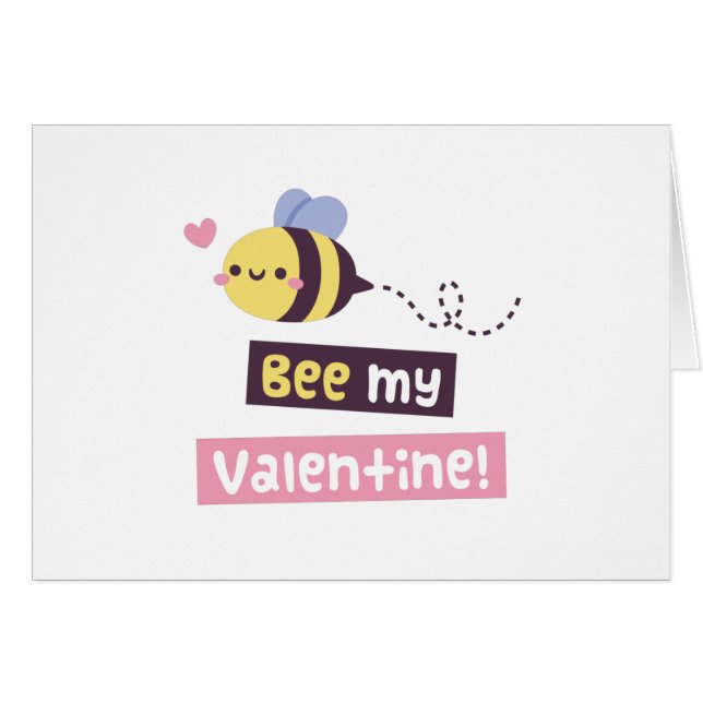 Abeja, Abeja Mi Saludo De Valentine Pun (Anverso (Horizontal))