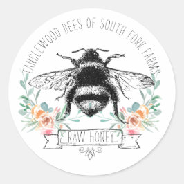 Abeja Apiar Etiqueta De Arema De Miel Rosa