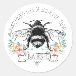 Abeja Apiar Etiqueta De Arema De Miel Rosa