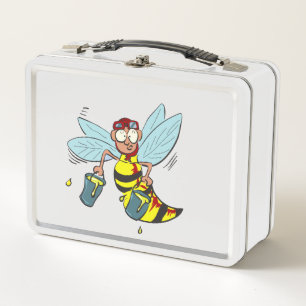 Abeja avispada con dos cubos de miel