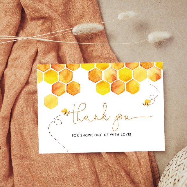 Abeja beba de miel ducha de bebé tarjetas de agrad (Subido por el creador)