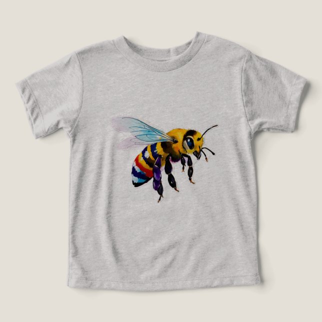 Abeja Búho Ocupada Abeja Melífera Con Alas Irisada (Diseño delantero )