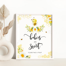 Abeja color agua margarita Los bebés son Posters d